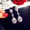Große Wassertropfen 5A Zirkonia Ohrringe für Damen Sterling Silber für Mädchen Geburtstagsgeschenk
