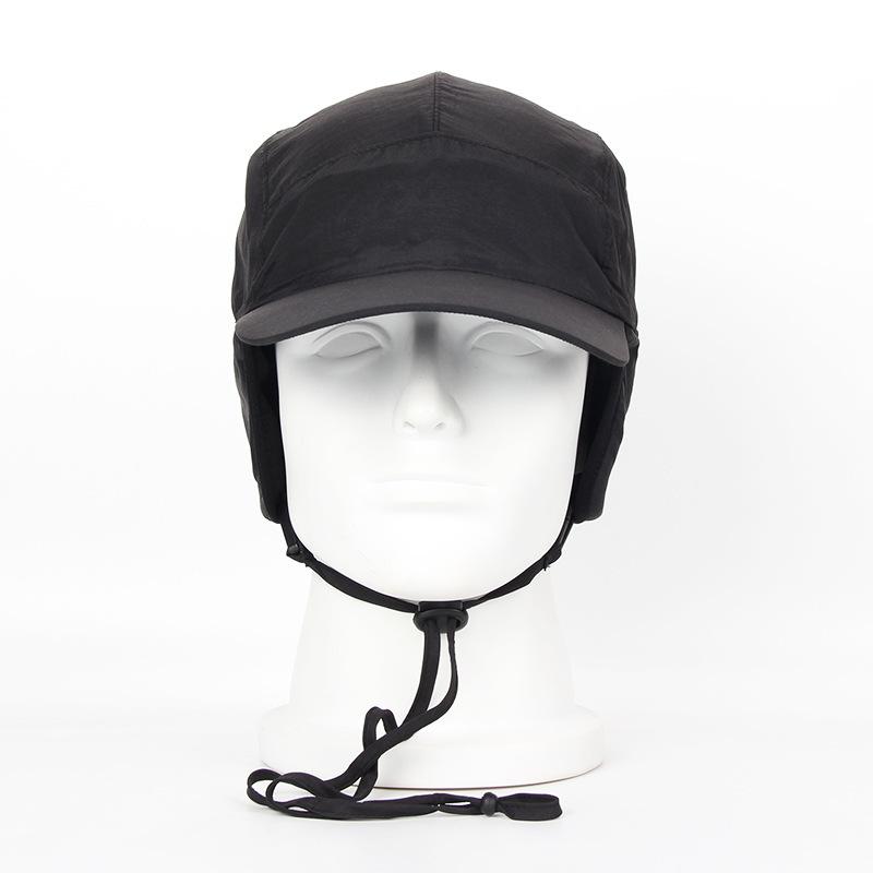 Water-Resistant Winter Ear Flap Baseball Cap - Warm Fleece Lined, Thickened with Drawstring, Adjustable for Big Head (Men Women)