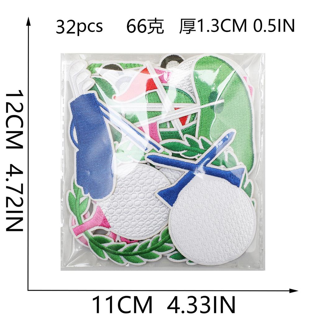 Golfbroderi Stoffklistremerke Golf Datamaskinbroderi Etikett Klær Veske Dekorasjon Flaggbroderi Klistremerke Varmepåføring