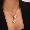 Color-block Heart Book Pendant Necklace for Women, Light Luxury Niche Design Titanium Steel Necklace, Fade-resistant