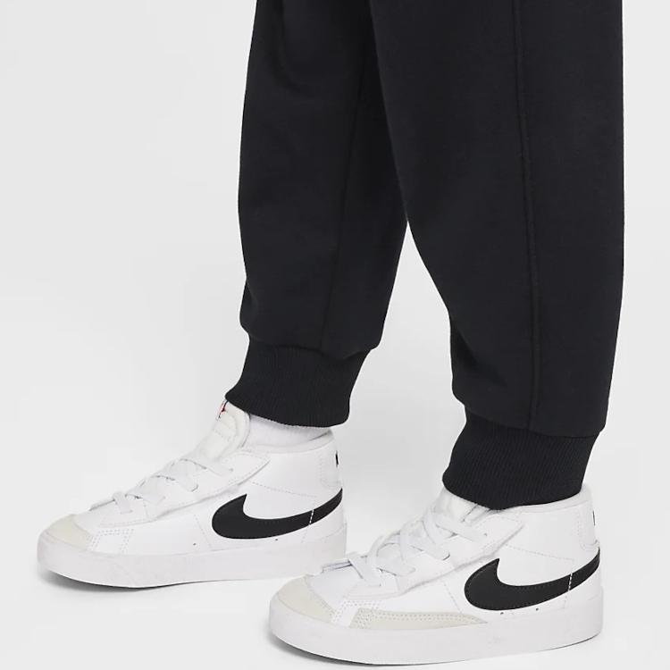 Nike Full Length Pants Brand Logo Comfortable Fleece Lined Knitted Fabric Black Infant And Toddler IB2542-010