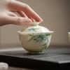 Hand-painted Hydrangea Flower Cover Bowl Teacup Tea Anti-scalding Single High-end Handmade Ceramic Tea Bowl Kung Fu Tea Set