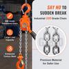 Manual Lever Chain Hoist, 1/2 Ton 1100 Lbs Capacity 10 FT Come Along, G80 Galvanized Carbon Steel with Weston Double-Pawl Brake, Auto Chain Leading &