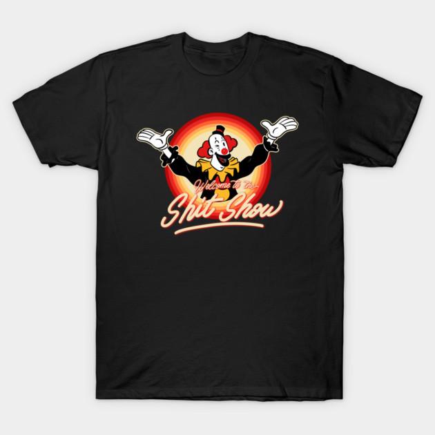 Asian Size Men Black Print T-shirt Welcome To The Shit Show No-Cut Print Cotton Tshirt S чёрный