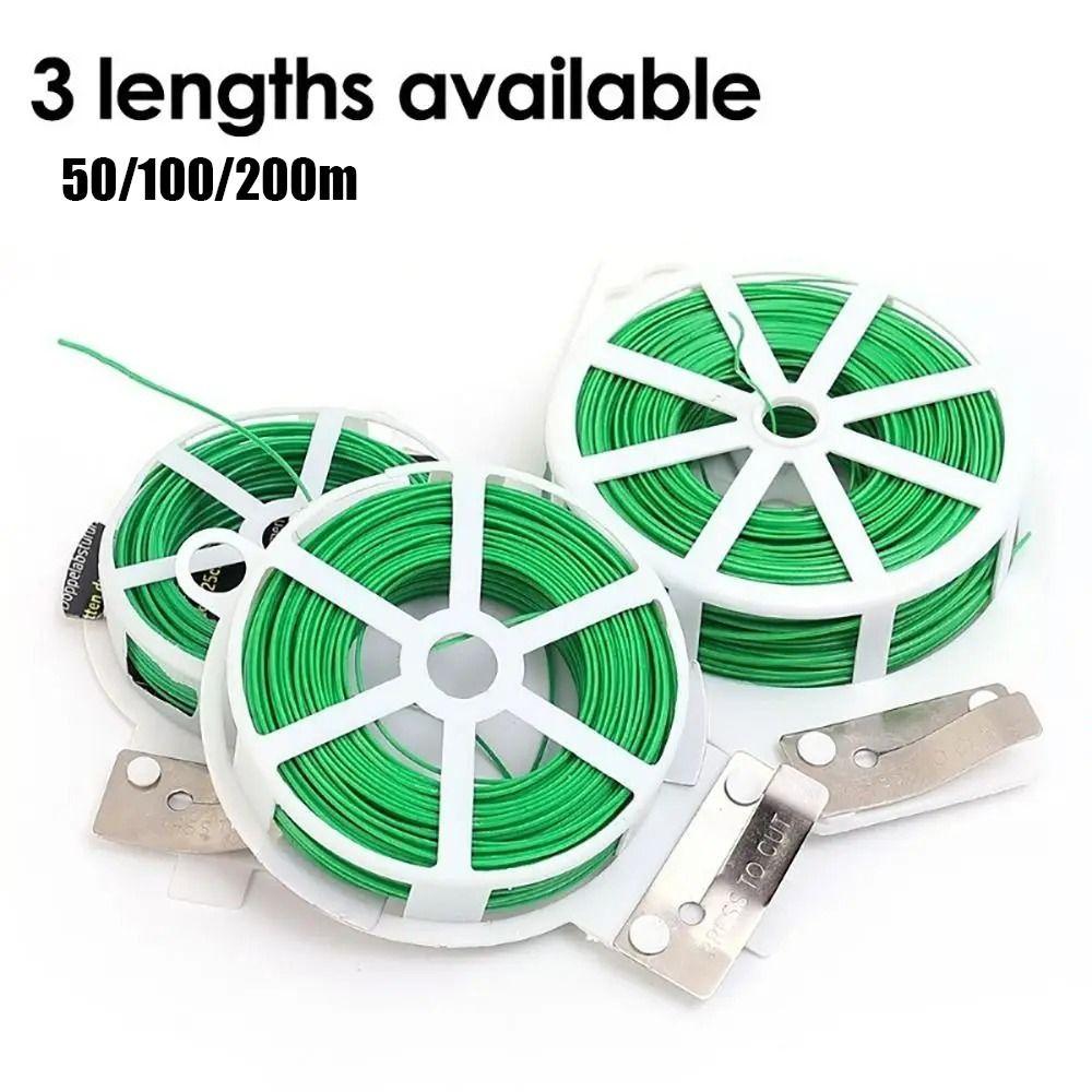 50/100/200m Garden Cable Ties Plant Twist Ties Plant Bundle Iron Wire Power Wire Loop Tape