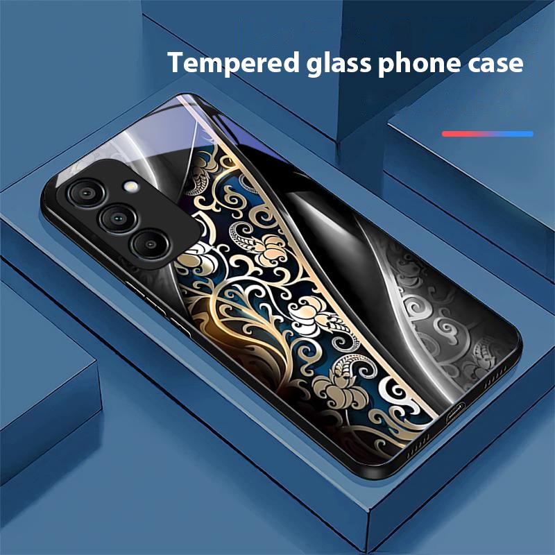 Jinmai Czerwono-Fioletowy Dla Samsung Galaxy A15 5G 54 4G 51 50 24 35 90 71 12 51 53 52S 80 22 34 Czarny Obudowa na Telefon z Hartowanego Szkła