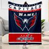 Washington Capitals Emblem Customize Text Blanket Multi-purpose Customizable Blanket Soft Warm Cozy Versatile for Nap Seaside Livingroom Home Decor