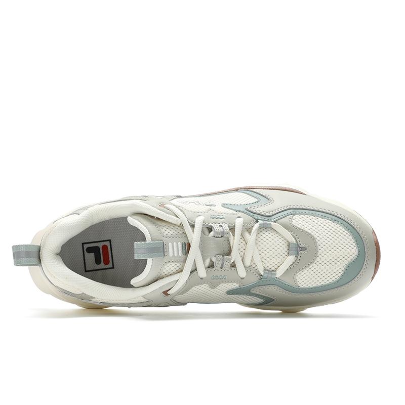 FILA Versatile Trendy Thick Sole Height Increasing Low Top Casual Shoes Men sneaker Off-White Pelican-Brown F12M422111FAP