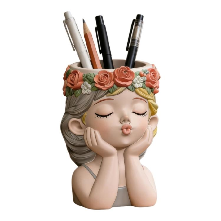 Adorable Girl Shape Silicone Molds For Resin Casting Making Candle Holder Pencil Cup Gypsum Flowerpots Home Decoration