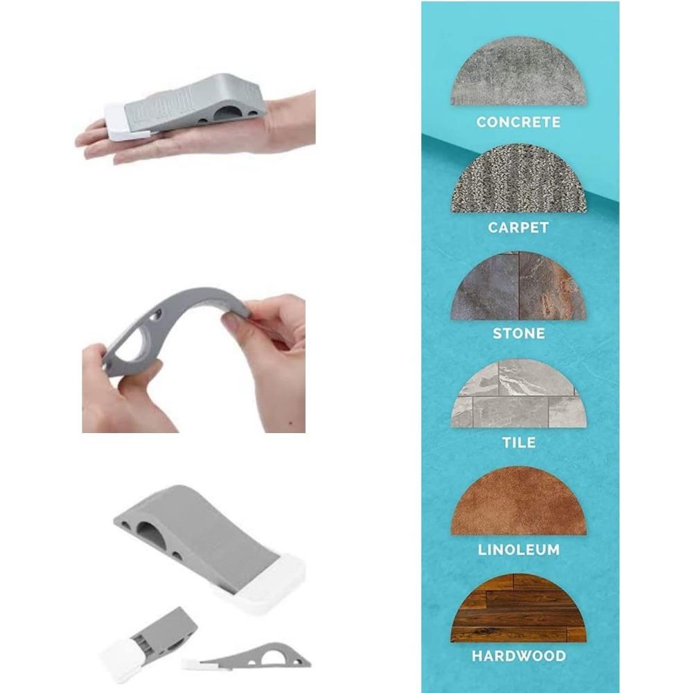 Heavy Duty Rubber Door Stoppers Non-Scratching Door Holder Anti-Skid Durable Rubber Door Wedges for Home Office and School
