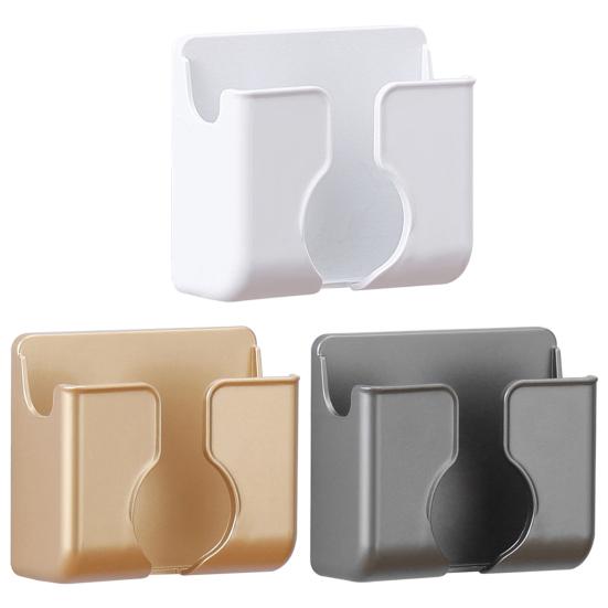 Storage Rack Front Opening Design Bottom Charging Mouth Lightweight Self-adhesive Wall-mounted Phone Charging Bracket Dorm Supplies