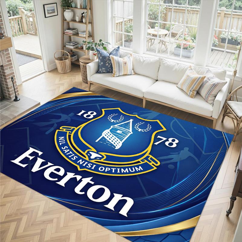 Everton Football Design Crystal Velvet Carpet Cozy Non?Slip Printed Rug For Bedroom Living Room Entrance