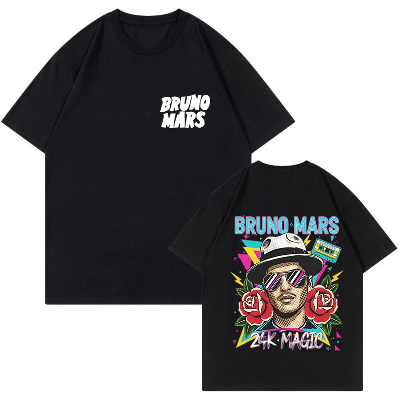 2026 Hot Sale Men Women Fashion Short Sleeve Tshirt Graphic Print T-shirt Vintage Bruno Mars The Romantic Tour 2026 T Shirt Streetwear Clothes Top