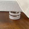 French Zircon Double-Layer Open Ring: Luxe, Unique Design, High-End Cool Style Jewelry.