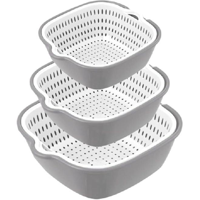 Washing Vegetable Baskets in The Kitchen Fruit Baskets Multi-layer Stackable Vegetable Sinks, Strainer and Washing Fruits and Vegetables Kitchen