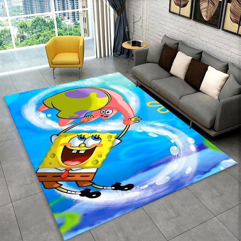 Cartoon S-SpongeBob Patrick Star Carpet Rug for Playroom Bedroom Living Room Sofa Home Decor,kid Area Rug Non-slip Floor Mat
