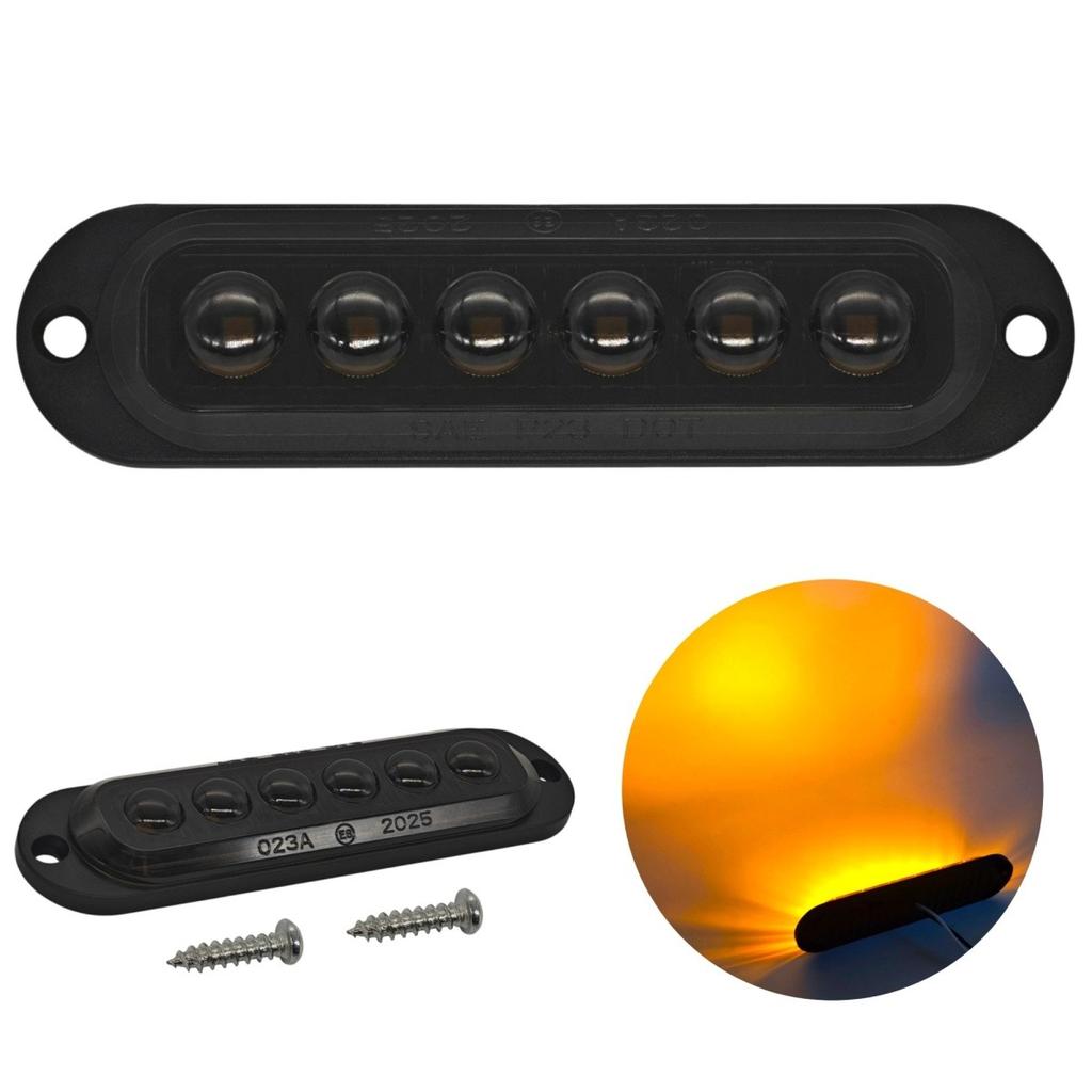 Lampa obrysowa 6 LED dymiona 12-24V Pomarańczowy Off-Road