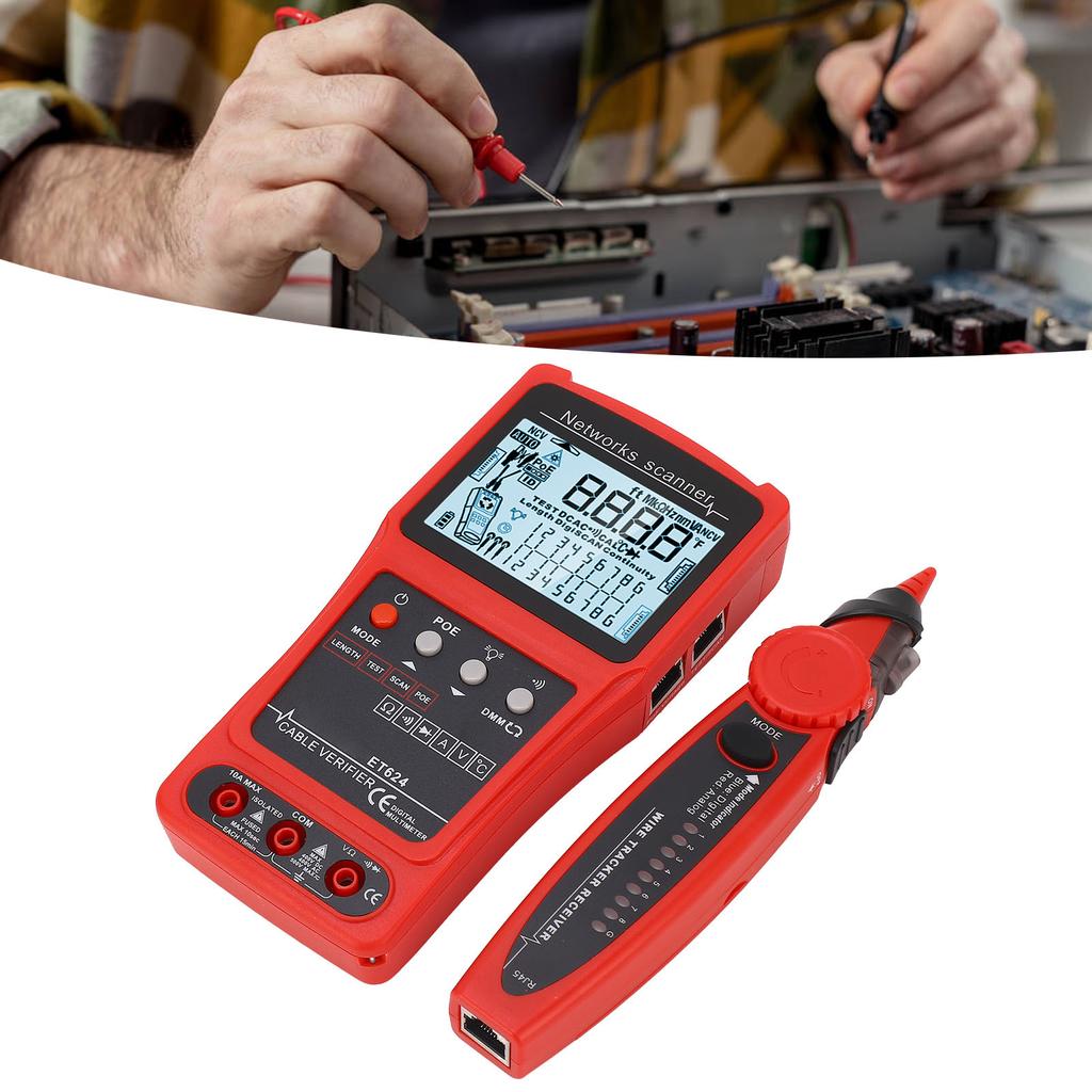 Multifunctional Wire Tracer CAT5 CAT6 Network Cable Tester Line Finder Digital Circuit Analyzer with Battery