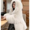 Autumn and Winter New Hooded Imitation Fox Fur Coat Women's Loose and Thin Long Fur Coat Fashion