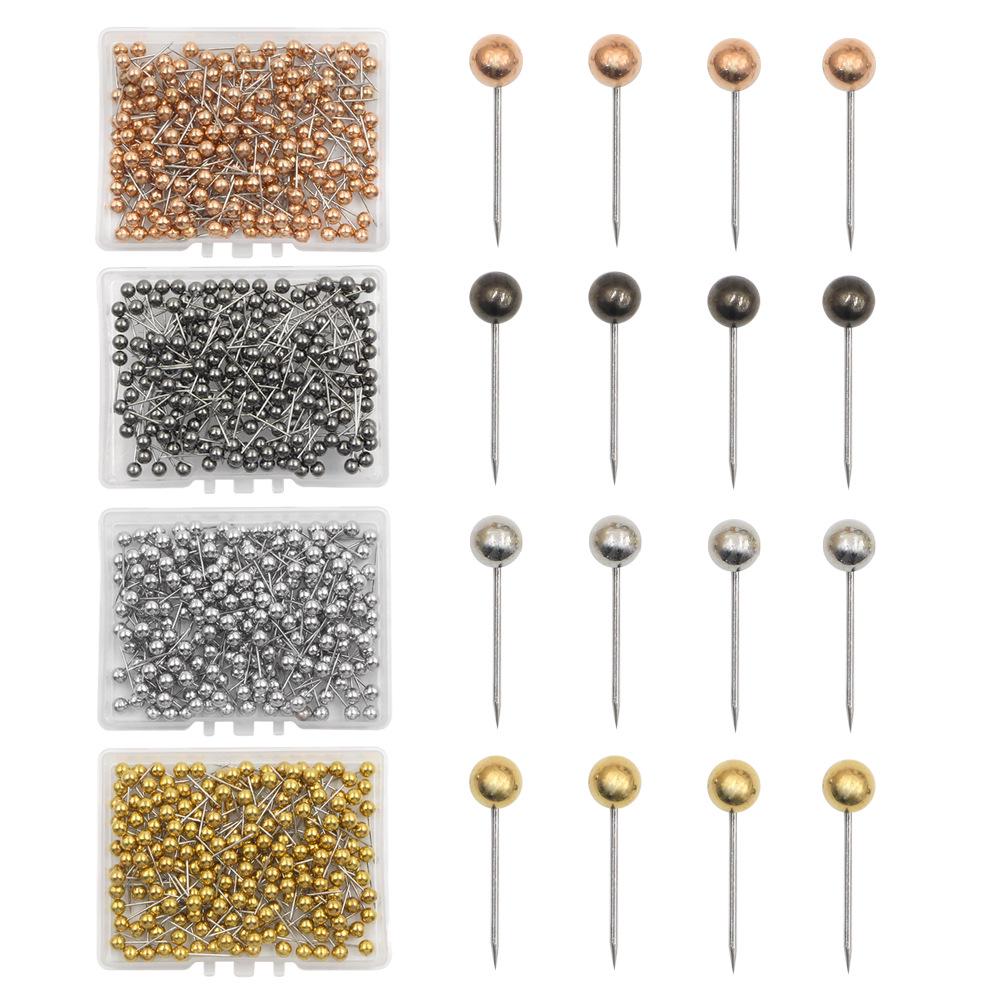 

800-Piece Metallic Earth Toned Push Pins - 4 Colors for Photos, Documents, Cork Boards 800 pieces/set