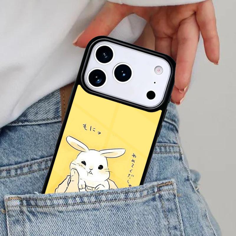 Cute Bunny Rabbit Phone Case for iPhone 16e 15 14 13 12 17 Pro Max Plus Air 17pro Cover Coque