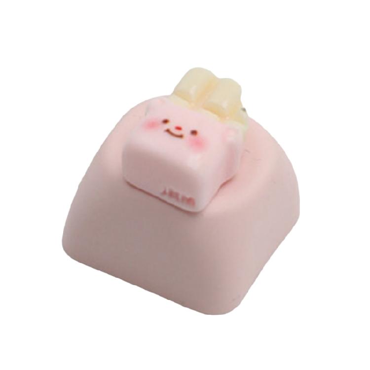 3D Cartoon Bear Resin Keycaps For Mechanical Keyboards Soft Color Optional Enhances Typing Design