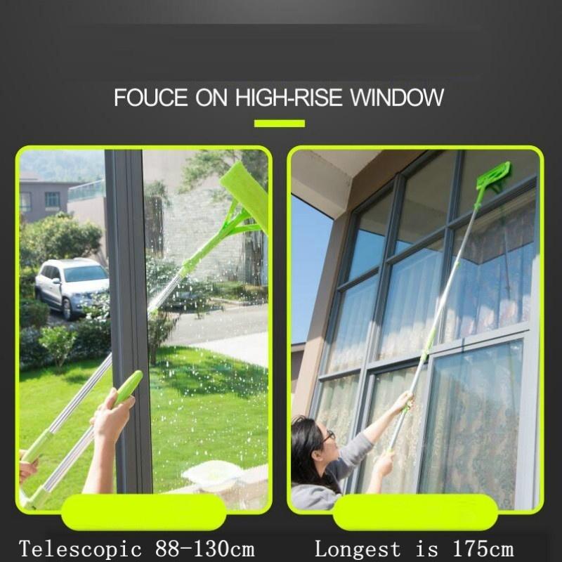 New Telescopic High-rise Cleaning Glass Sponge Mop Multi Cleaner Brush Washing Windows Dust Brush