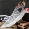Vintage Forged Kitchen Knife Household Stainless Steel Meat Cutting Knife with Plastic Handle Forging Process Cutting Tool with Leather Knife Cover