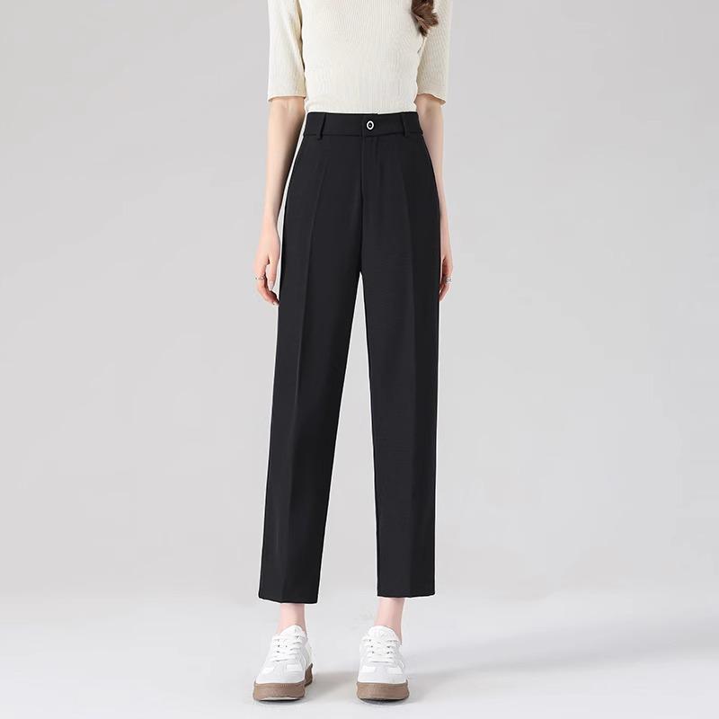 

Women s Plus Size Black Nine-Point Straight-Leg Harem Suit Pants for Spring S for 80-95 Jin