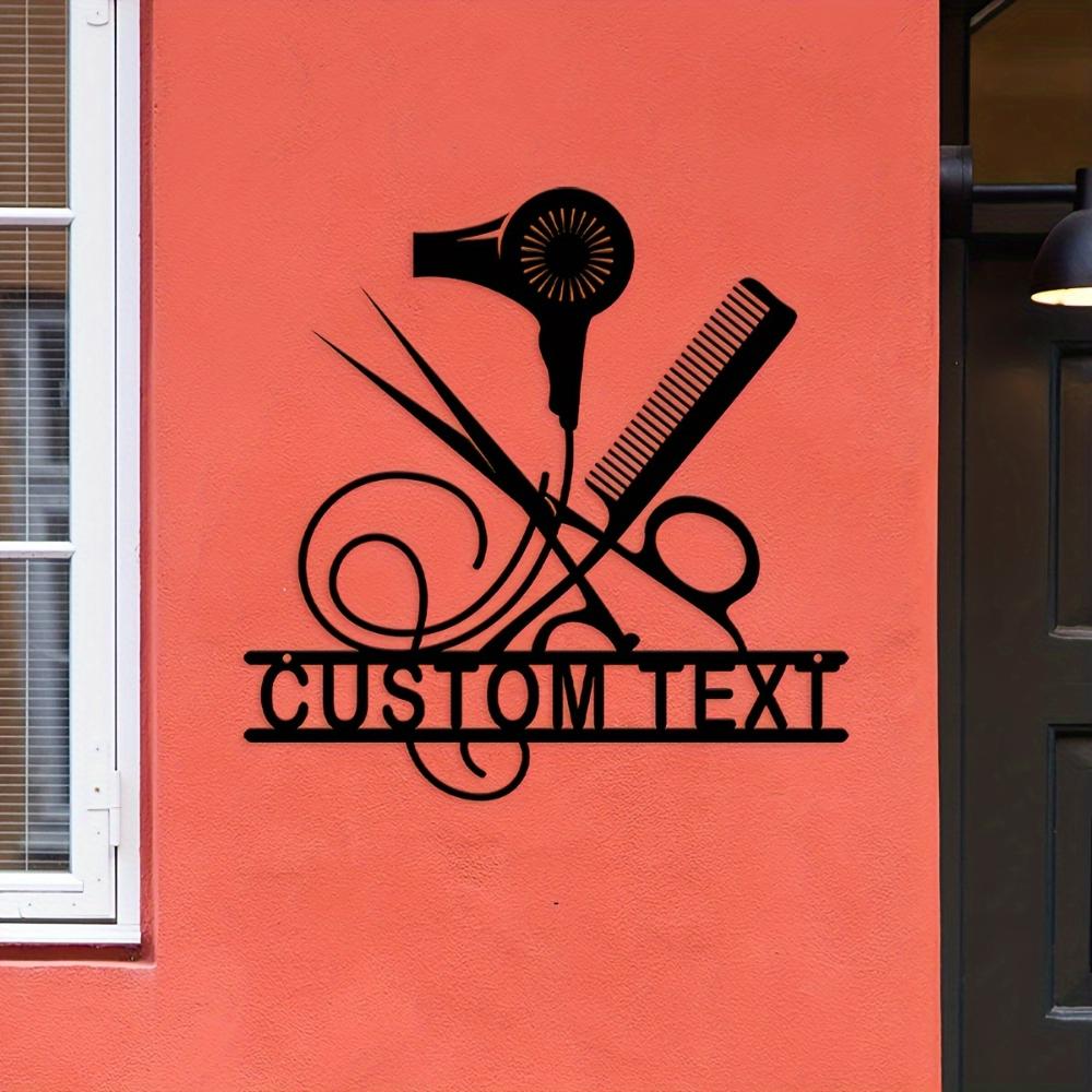 Personalized Barber Shop Metal Wall Sign Custom Hair Salon Decor Vintage Tin Sign for Hairdressers Gift