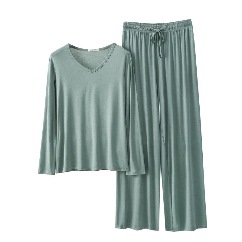 Women's Loose Casual Pajama Sets V-neck T-shirt and Drawstring Pants