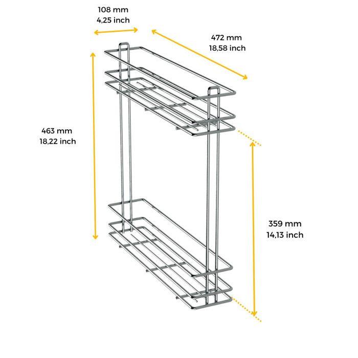 Porte-bouteilles coulissant - emuca - 8380911 - acier chromé - capacité 15 kg - installation facile
