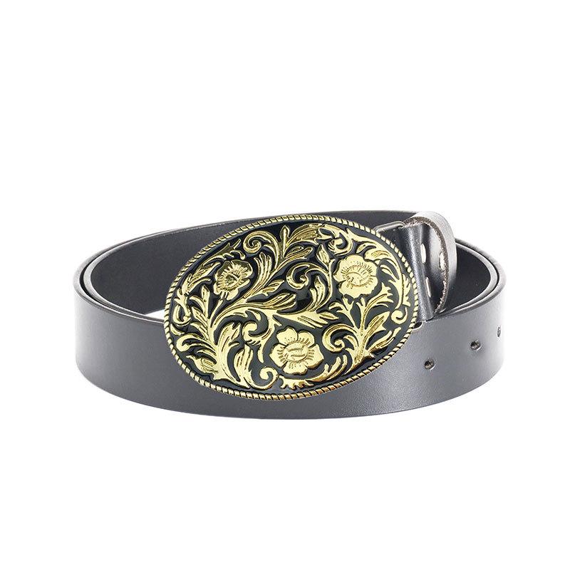 Lycoris Radiata Gentlemen's Leather Waistband - Whole Piece Cowhide Trousers Belt
