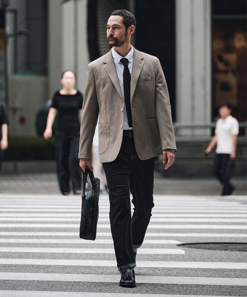 STCO Diems Birdseye Knit Classic Jacket_Beige (Classic Fit)_Djavc02Csd
