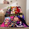 One Piece Anime Puzzle Print Blanket Warm Comfortable Flannel Cover For Bedrooms, Sofas, Beds, Chairs LXR147