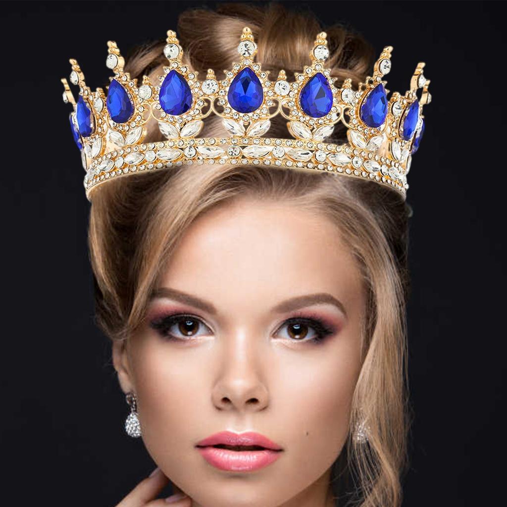 Women's Crown Adults Sparkling Headband Alloy Rhinestones Costume Hairpieces for Weddings Birthdays Proms and Pageants