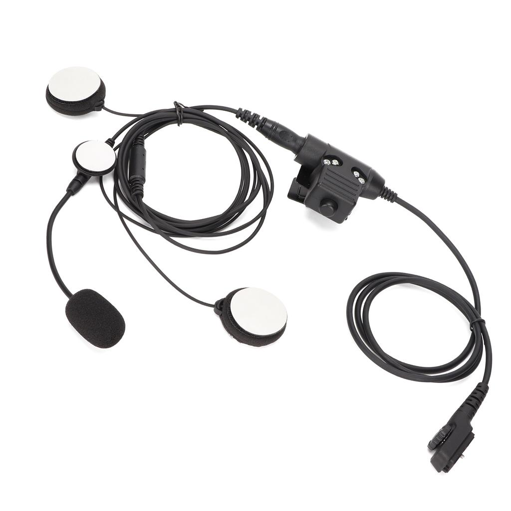 7.1mm Helmet Headset Bilateral Motorcycle Earpiece with U94 PTT for Hytera PD‑780 PD‑785 PD‑788