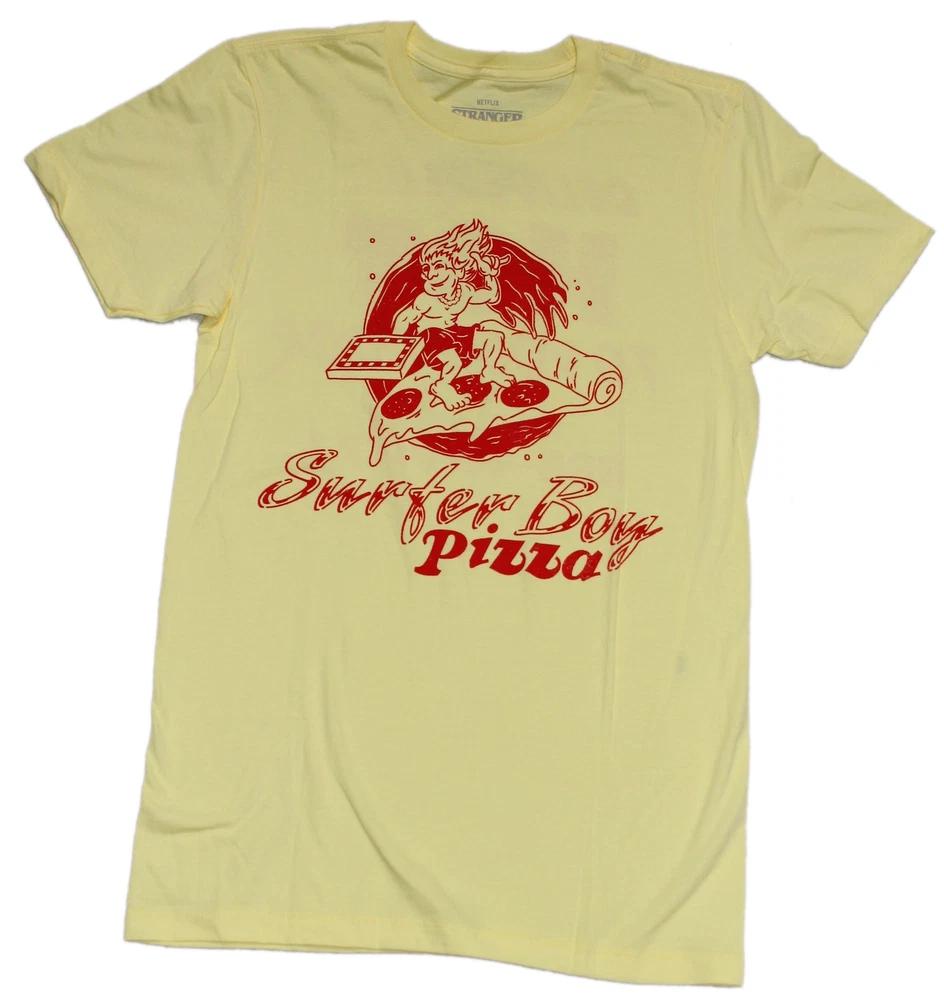 Stranger Things New Adult TShirt Surfer Boy Pizza Red Delviery