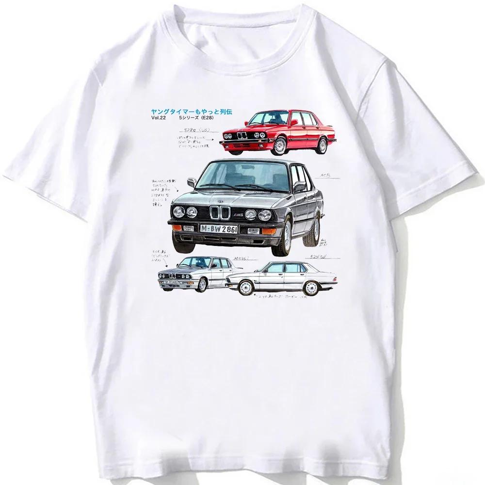 Retro Germany EUDM - E34 M5 Tshirts Summer Men Short Sleeve Old Legend E30 M3 Classic Car T-Shirt Boy Casual Tops Man White Tees