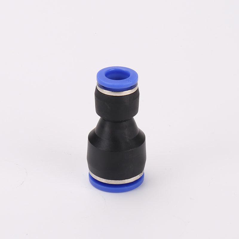 PG Trachea Pneumatic Quick Connector, Straight Plastic Reducing Coupling (Sizes: 6-4, 8-6, 10-8, 12).