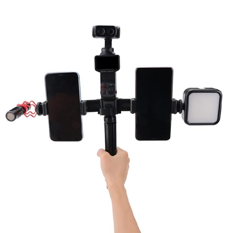 Expandable Phone Recording Mount Kit for 2.36-3.94Inch Double Phone Live Streaming,Support Bracket for Creators Workflows