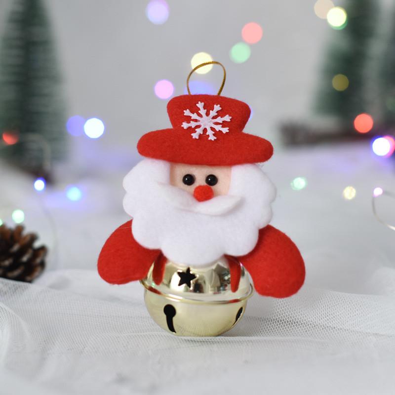 Pendant Christmas Tree Decorations Santa Claus Snowman Elk Bear Bell Ornaments