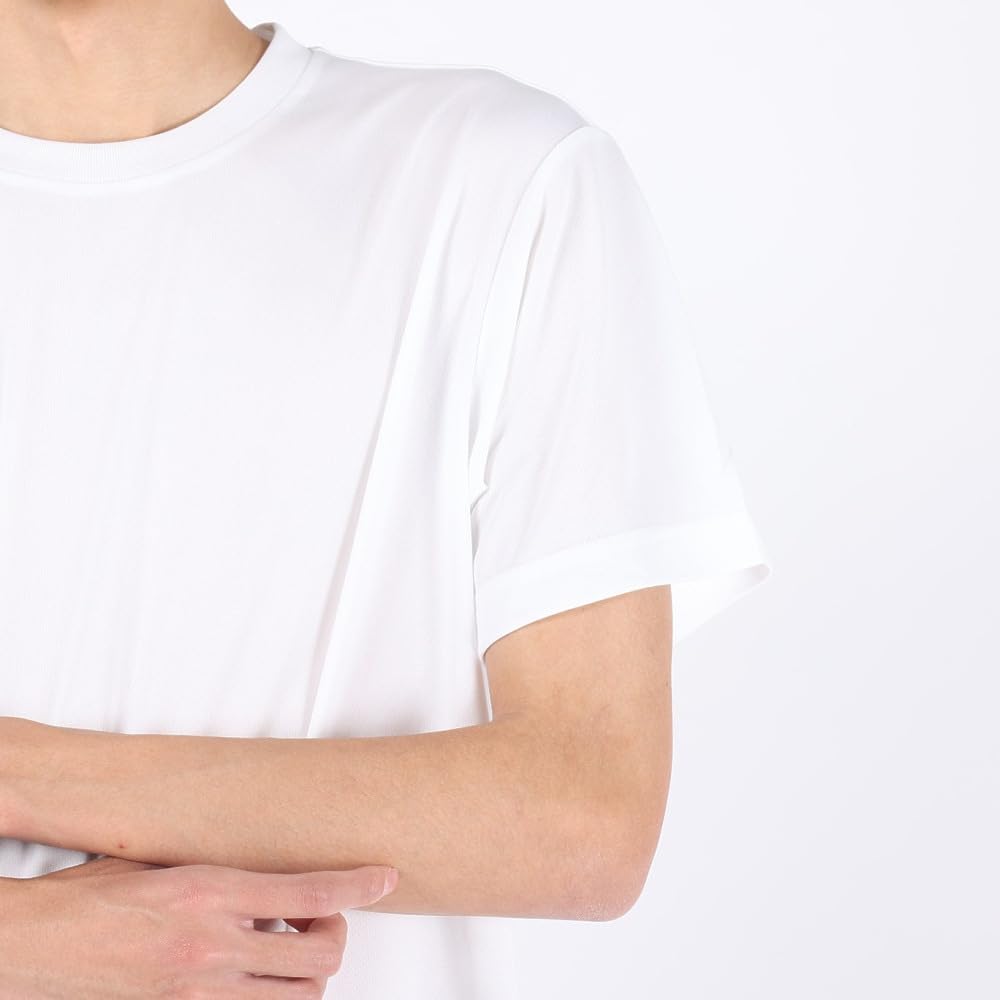 Mizuno Exclusive NaviDry Short Sleeve Training 2020 New White x Size M [Amazon Model] Men's T-Shirt, U-Neck, Moisture-Wicking, Quick-Drying,