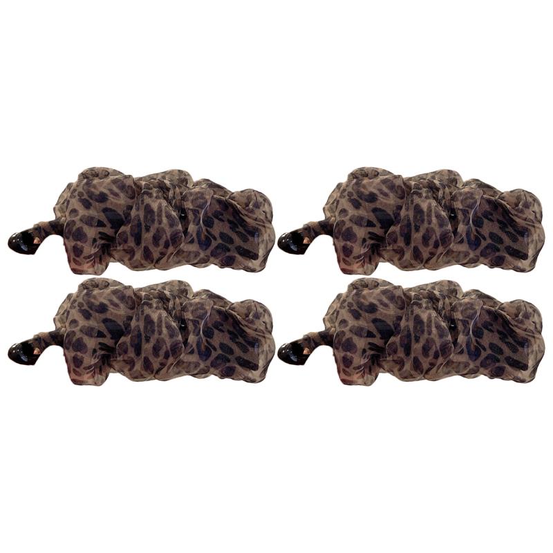 Korean-Style Polka Dot Colour-Block Pleated Printed Mesh Hair Clip For Women Fashionable Banana Clip Hair Accessory
