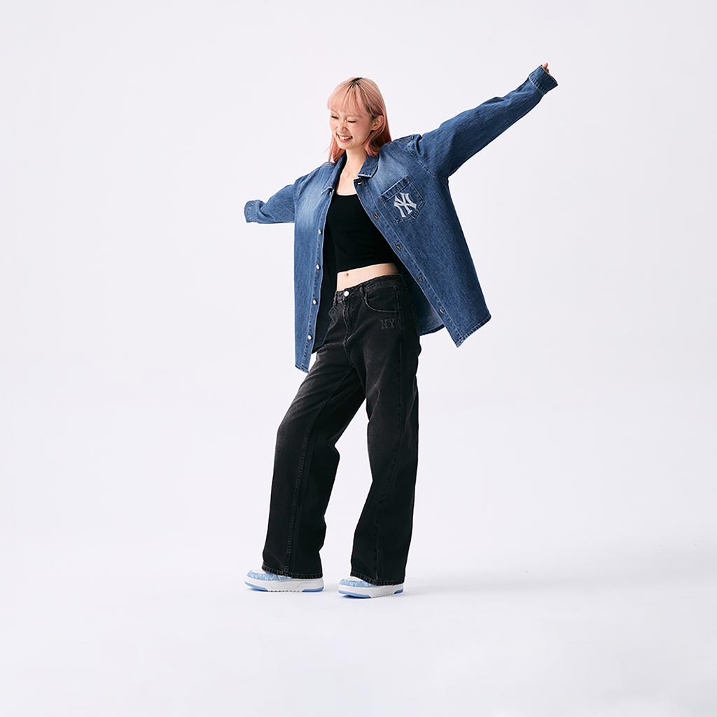 New MLB New York Yankees Basic Collection SS25 Jeans Women's Black 3FDPB0351-50BKS