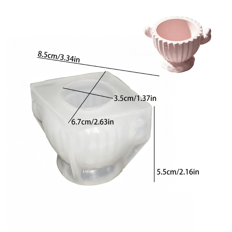 Ribbed Plant Container Mold in Silicone for Resin, Cement, and Concrete, Candle Holder Form for Small Planter and Display Projects