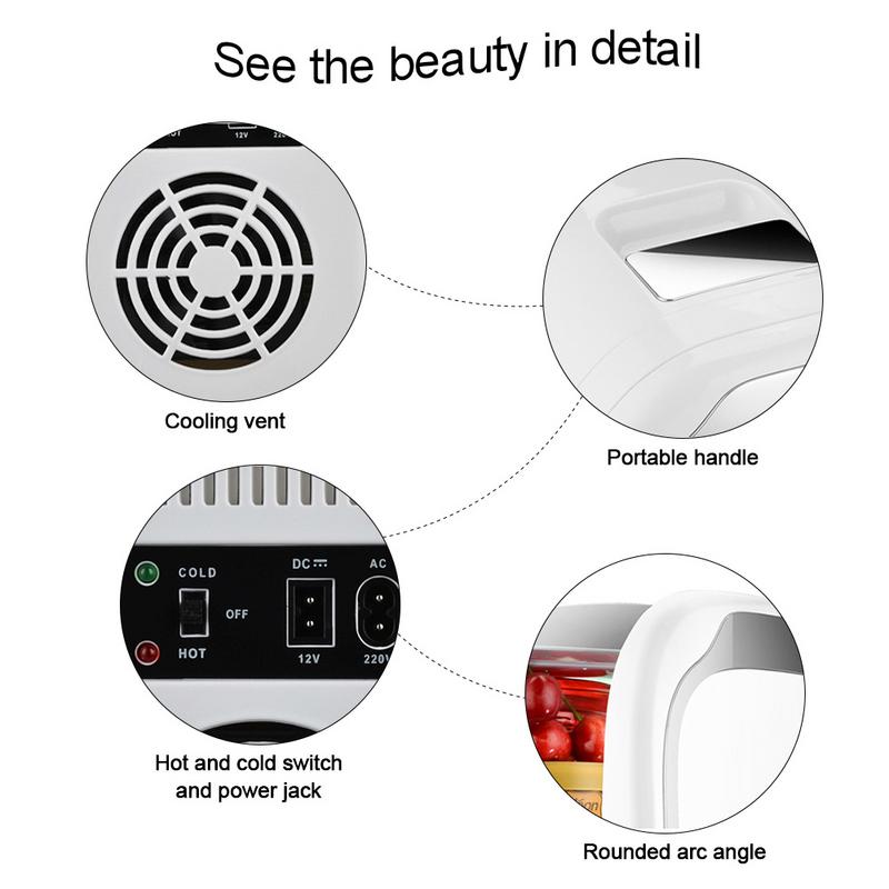 Car Refrigerator 6L Dual Use Hot Cold Box Mini Fridge 12V Cooling And Heating Camping Fridge Car Electronic Devices