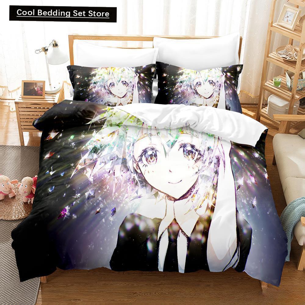 3D Print Anime Houseki no Kuni 2/3pcs Bedding Set Single Twin Full Queen King Size Bed Set Adult Kid Bedroom Duvet cover Sets