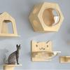 Wooden Cat House Elevated Bed for Cats Wall Mounted Kitten Villa Climbing Shelf for Pets Floating Shelves for Sleeping