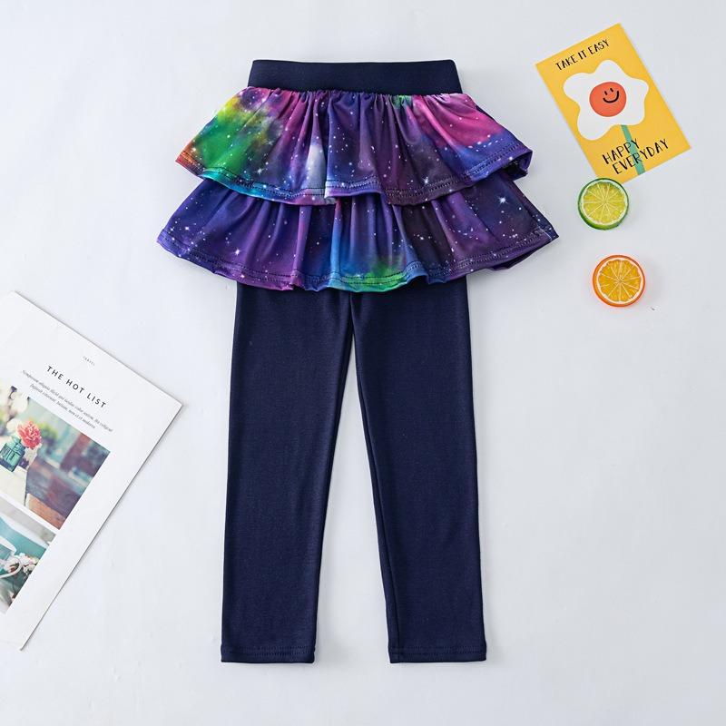 Mädchen-Leggings Frühjahrs- und Herbstmodelle Kinder-Fake-Zweiteiler-Rockhose Elastische Rockhose für Mädchen zum Tragen Draußen